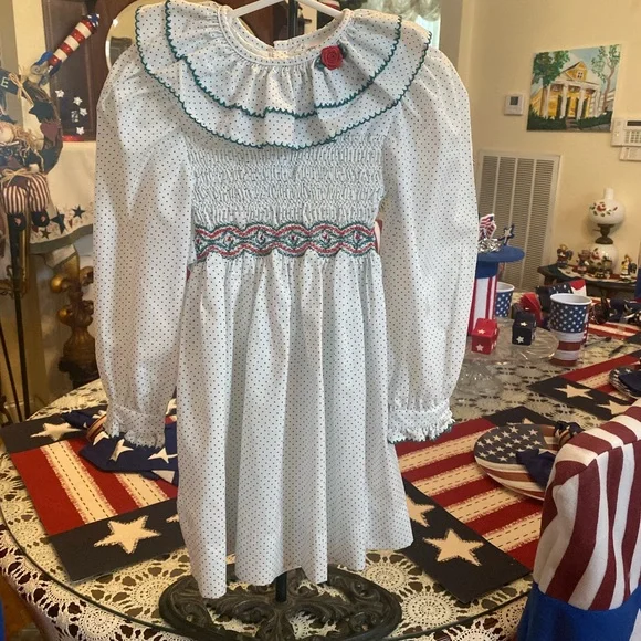 Vintage Polly Flinders Girls Smocked Dress size 4 - Picture 4 of 15